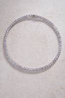 Silver Crystal stone detailed 925 sterling silver tennis necklace 80