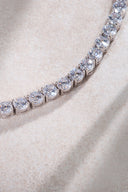 Silver Crystal stone detailed 925 sterling silver tennis necklace 80