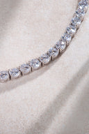 Silver Crystal stone detailed 925 sterling silver tennis necklace 80