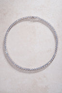 Silver Crystal stone detailed 925 sterling silver tennis necklace 81