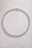 Silver Crystal stone detailed 925 sterling silver tennis necklace 81