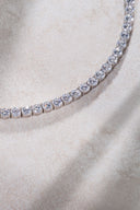 Silver Crystal stone detailed 925 sterling silver tennis necklace 81