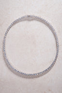 Silver Crystal stone detailed 925 sterling silver tennis necklace 82