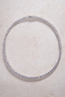 Silver Crystal stone detailed 925 sterling silver tennis necklace 82