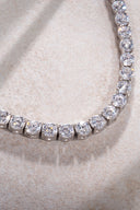 Silver Crystal stone detailed 925 sterling silver tennis necklace 82