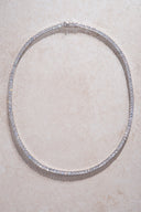 Silver Crystal stone detailed 925 sterling silver tennis necklace 83