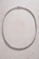Silver Crystal stone detailed 925 sterling silver tennis necklace 83