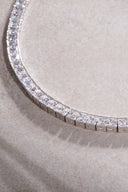 Silver Crystal stone detailed 925 sterling silver tennis necklace 83