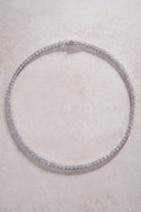 Silver Crystal stone detailed 925 sterling silver tennis necklace 84