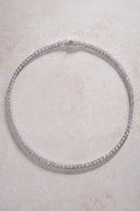 Silver Crystal stone detailed 925 sterling silver tennis necklace 84