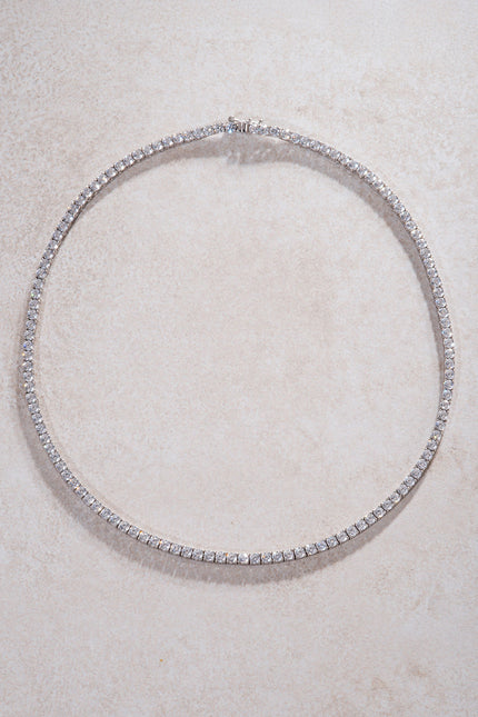Silver Crystal stone detailed 925 sterling silver tennis necklace 85