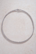 Silver Crystal stone detailed 925 sterling silver tennis necklace 85