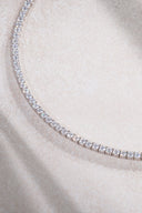 Silver Crystal stone detailed 925 sterling silver tennis necklace 85