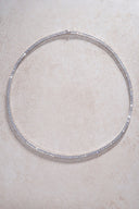Silver Crystal stone detailed 925 sterling silver tennis necklace 86