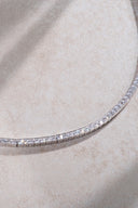 Silver Crystal stone detailed 925 sterling silver tennis necklace 86