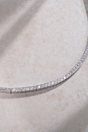 Silver Crystal stone detailed 925 sterling silver tennis necklace 86