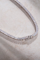 Silver Crystal stone detailed 925 sterling silver tennis necklace 86