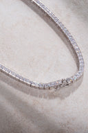 Silver Crystal stone detailed 925 sterling silver tennis necklace 86