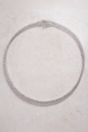 Silver Crystal stone detailed 925 sterling silver tennis necklace 87