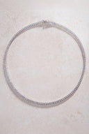 Silver Crystal stone detailed 925 sterling silver tennis necklace 87
