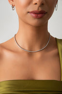 Silver Crystal stone detailed 925 sterling silver tennis necklace 88