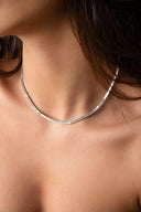 Silver Crystal stone detailed 925 sterling silver tennis necklace 89