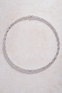 Silver Crystal stone detailed 925 sterling silver tennis necklace 90