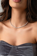 Silver Crystal stone detailed 925 sterling silver tennis necklace 90