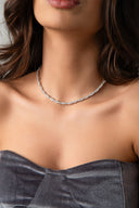 Silver Crystal stone detailed 925 sterling silver tennis necklace 90