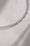 Silver Crystal stone detailed 925 sterling silver tennis necklace 90