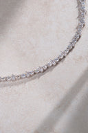 Silver Crystal stone detailed 925 sterling silver tennis necklace 90