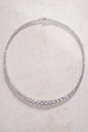 Silver Crystal stone detailed 925 sterling silver tennis necklace 91