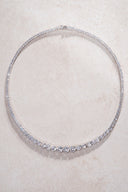 Silver Crystal stone detailed 925 sterling silver tennis necklace 91