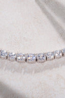 Silver Crystal stone detailed 925 sterling silver tennis necklace 91