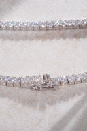 Silver Crystal stone detailed 925 sterling silver tennis necklace 91