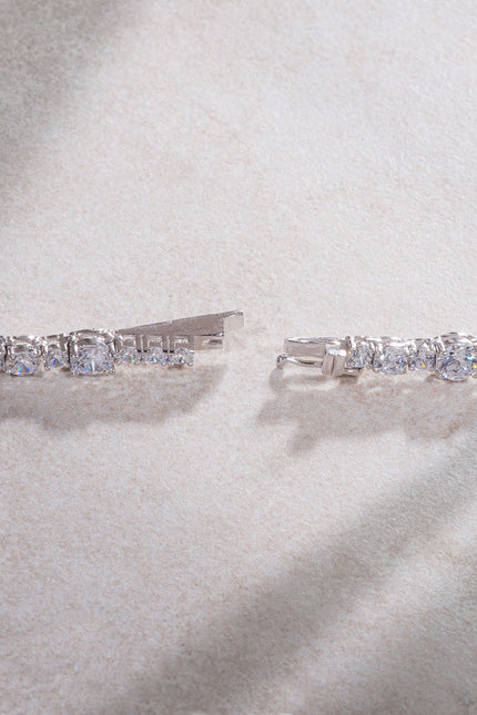 Silver Crystal stone detailed 925 sterling silver tennis necklace 92