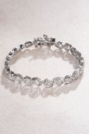Silver Baguette stone 925 sterling silver bracelet 19