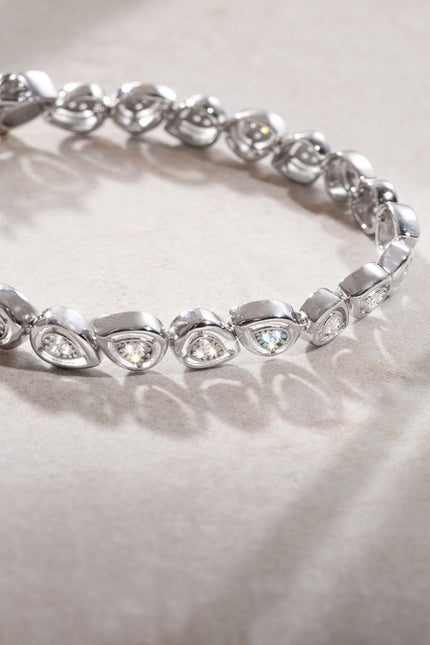 Silver Baguette stone 925 sterling silver bracelet 19