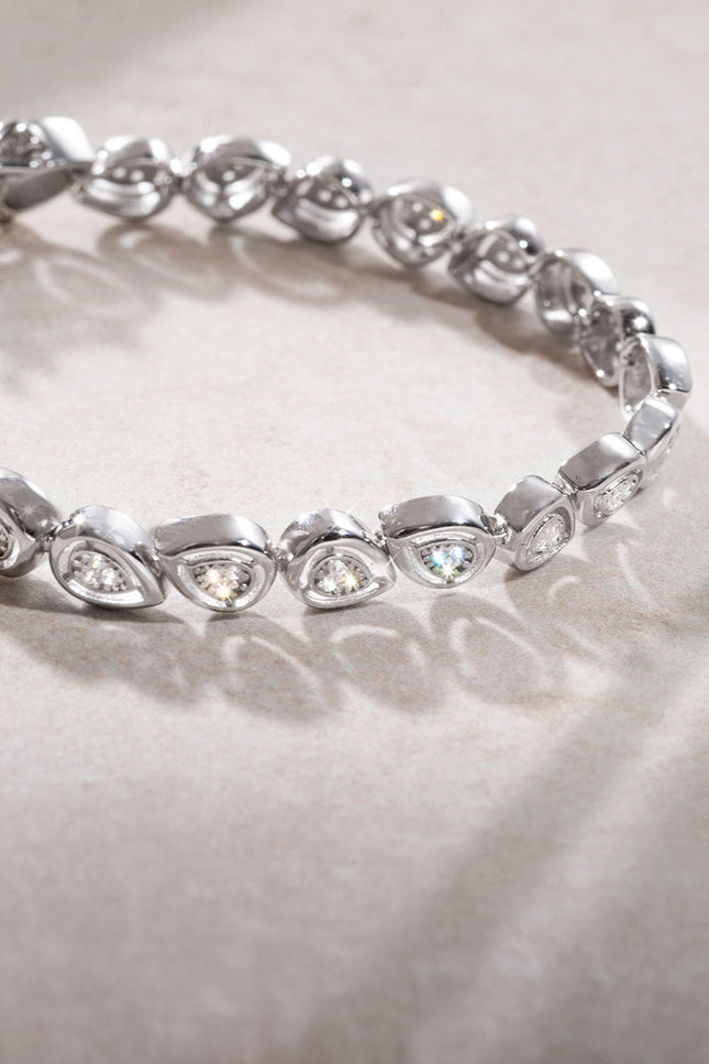Silver Baguette stone 925 sterling silver bracelet 19
