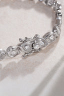 Silver Baguette stone 925 sterling silver bracelet 19
