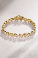 Gold Baguette stone 925 sterling silver bracelet 19