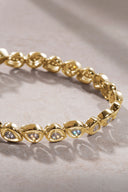 Gold Baguette stone 925 sterling silver bracelet 19