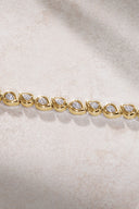 Gold Baguette stone 925 sterling silver bracelet 19