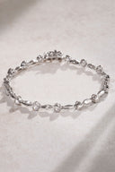 Silver 925 sterling silver heart crystal stone bracelet 20