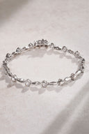 Silver 925 sterling silver heart crystal stone bracelet 20