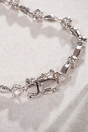Silver 925 sterling silver heart crystal stone bracelet 20