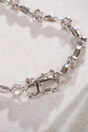 Silver 925 sterling silver heart crystal stone bracelet 20