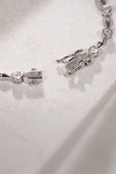 Silver 925 sterling silver heart crystal stone bracelet 20