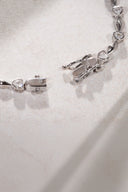 Silver 925 sterling silver heart crystal stone bracelet 20