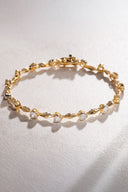 Gold 925 sterling silver heart crystal stone bracelet 20